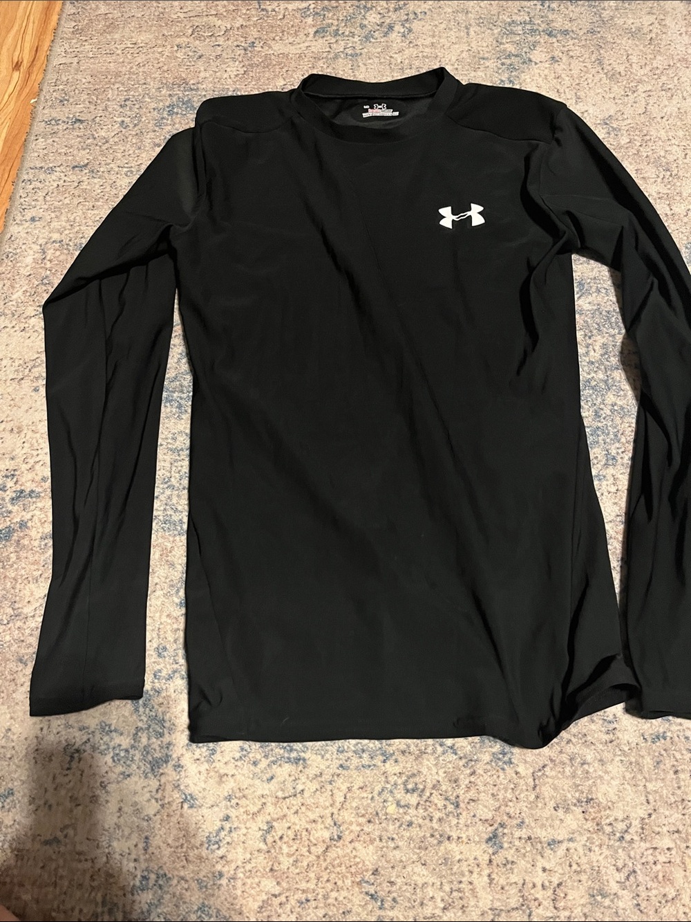 Under Armour Men’s Black Long Sleeve Compression Top with White Logo